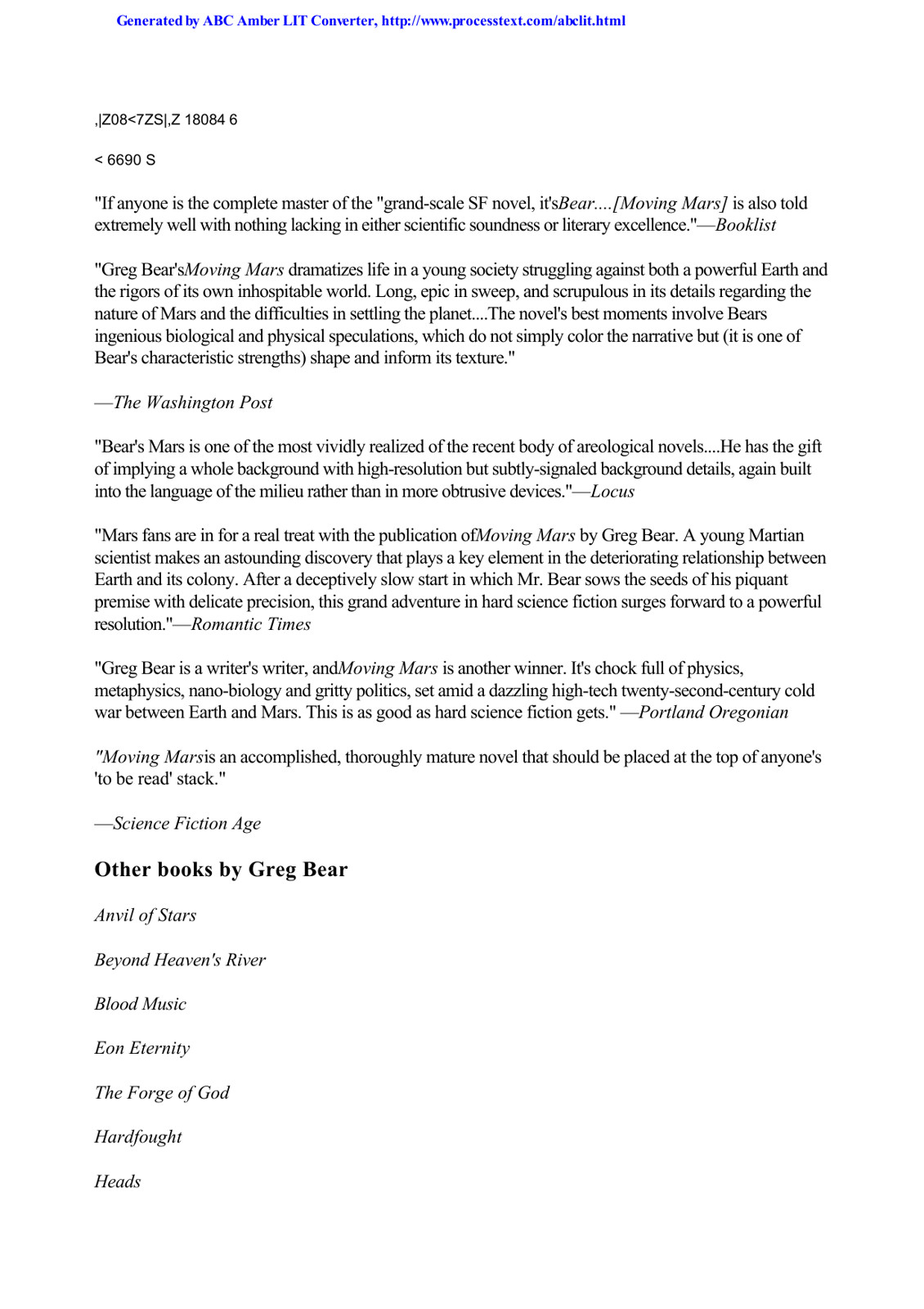 Bear, Greg - Moving Mars