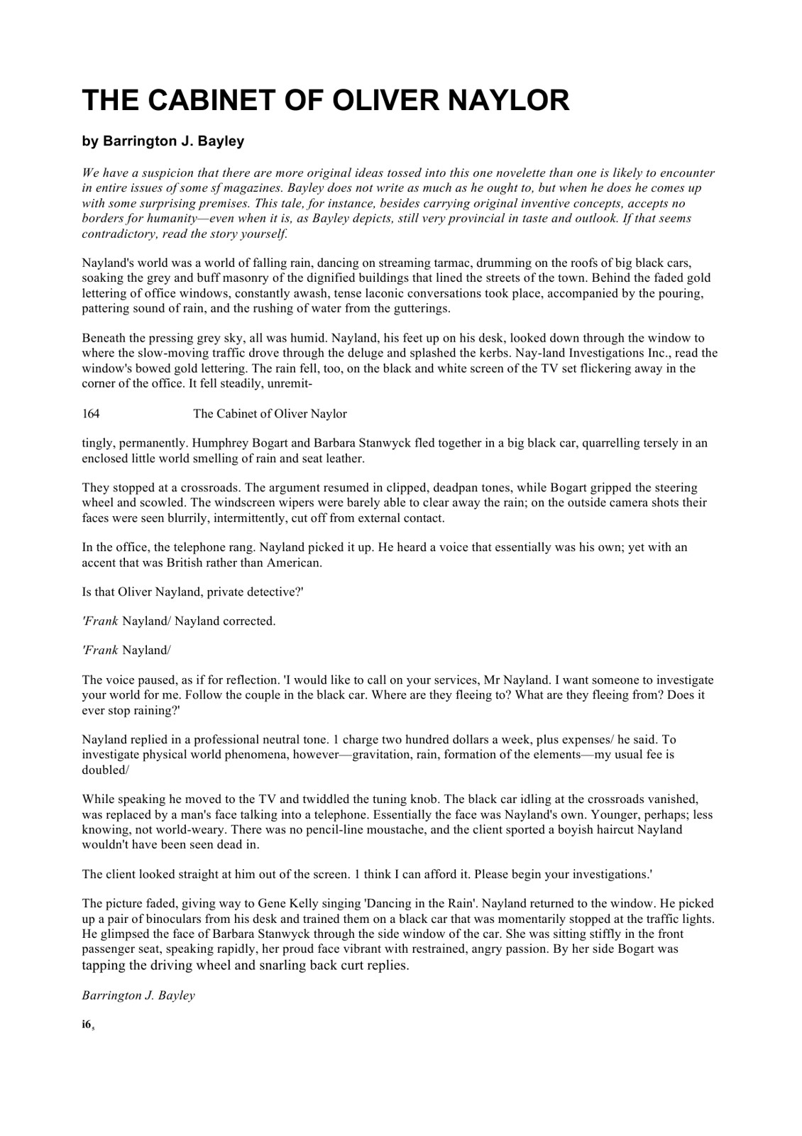 Bayley, Barrington J. - The Cabinet of Oliver Naylor