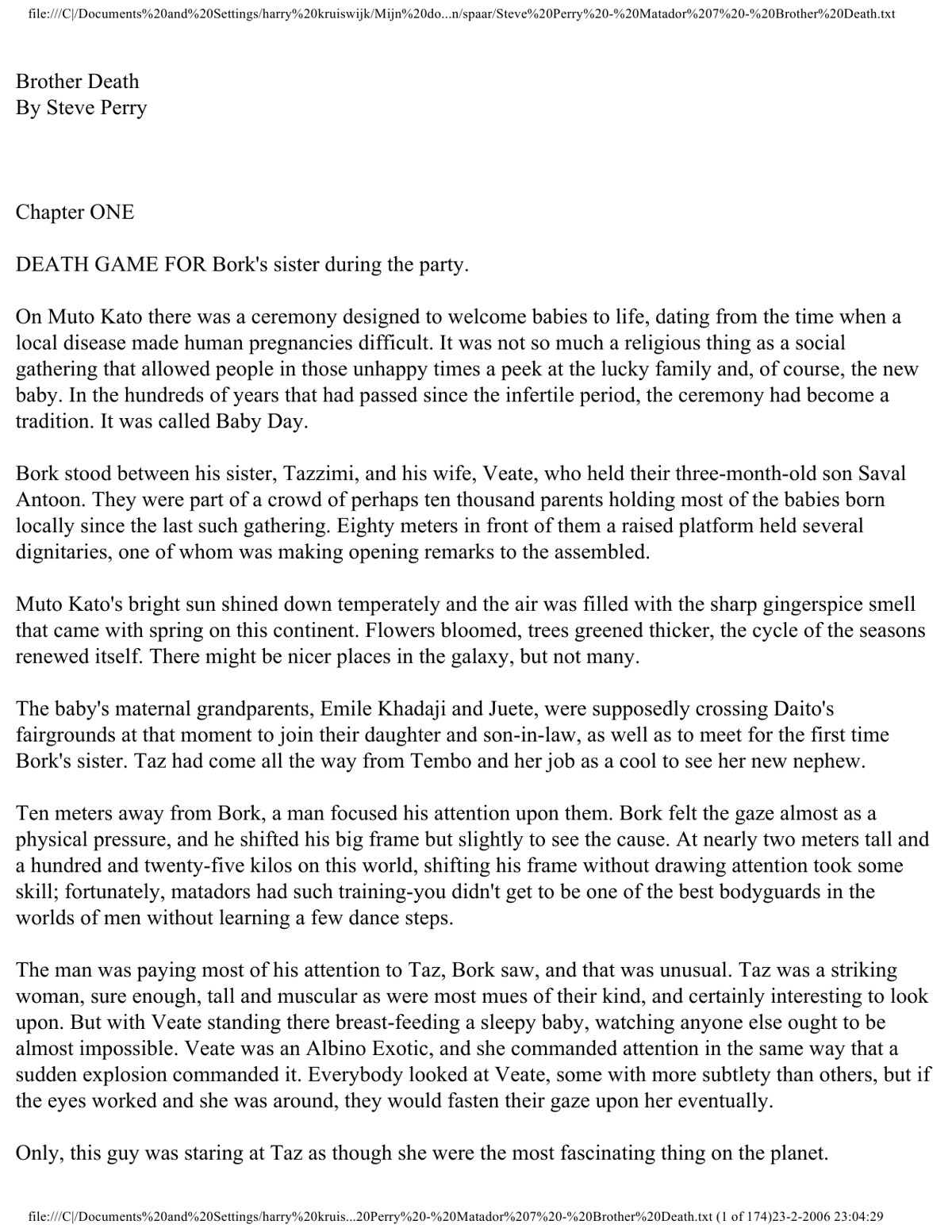 Perry, Steve - Matador 07 - Brother Death