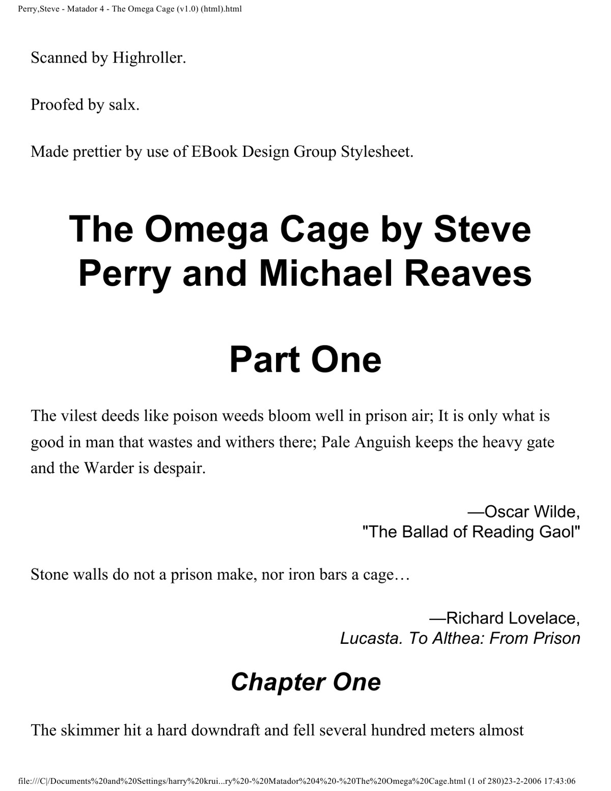 Perry, Steve - Matador 04 - The Omega Cage