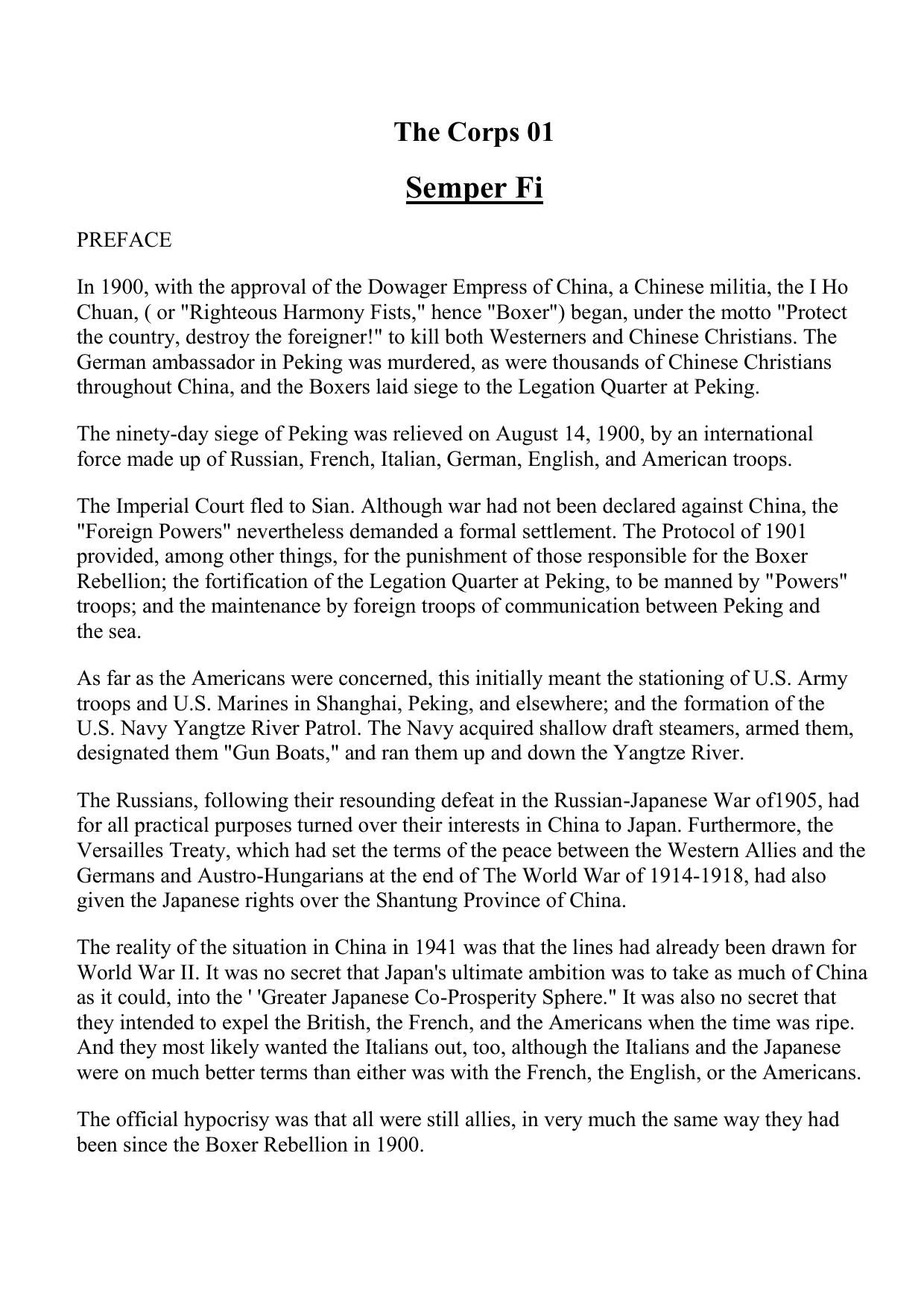 Griffin, W.E.B. - The Corps 01 - Semper Fi