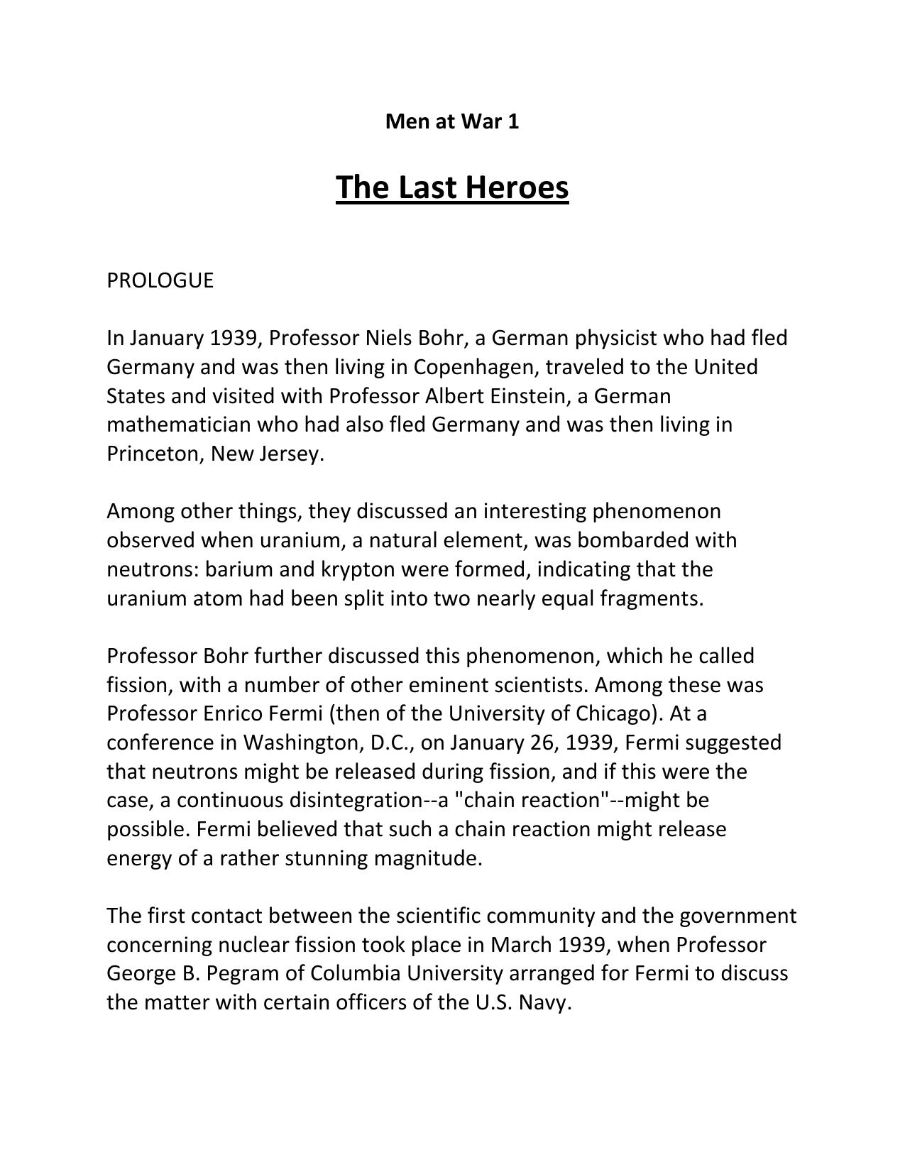 Griffin, W.E.B. - Men At War 01 - The Last Heroes