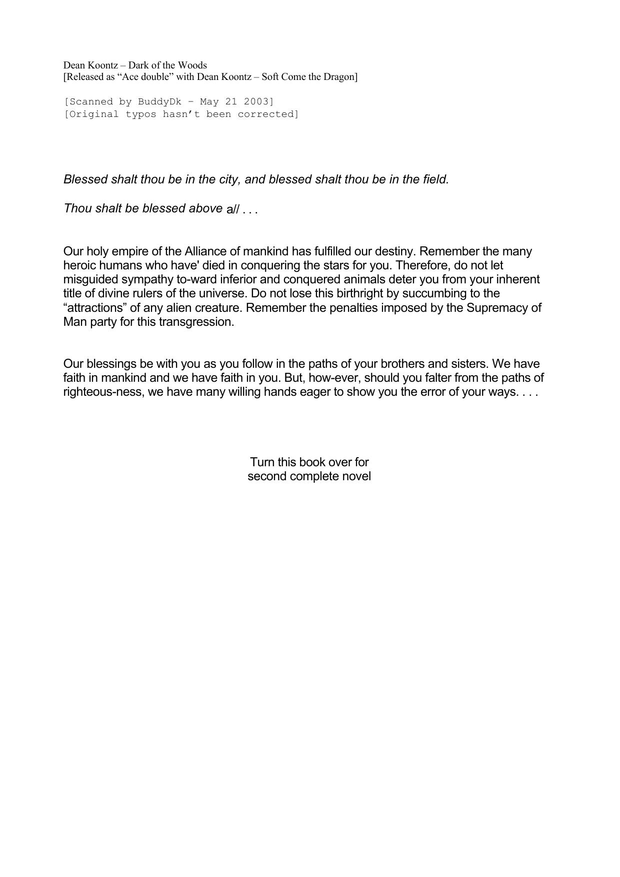 Koontz, Dean - Dark of the Woods