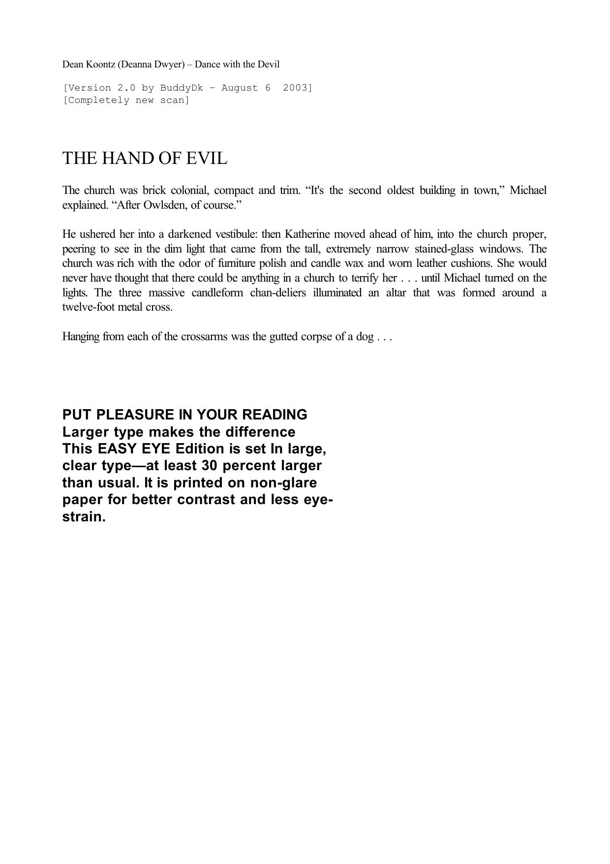 Koontz, Dean - Dance and the Devil