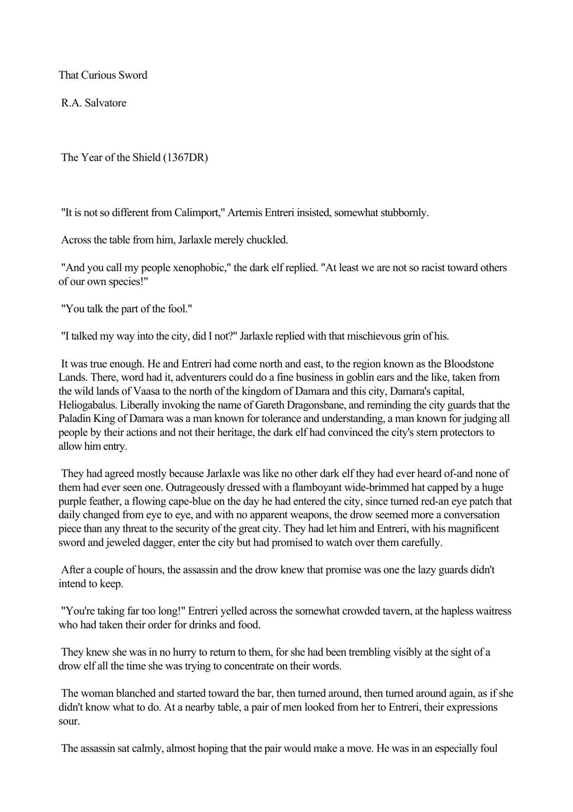 Salvatore, R.A - Paths of Darkness 05 - The Curious Sword