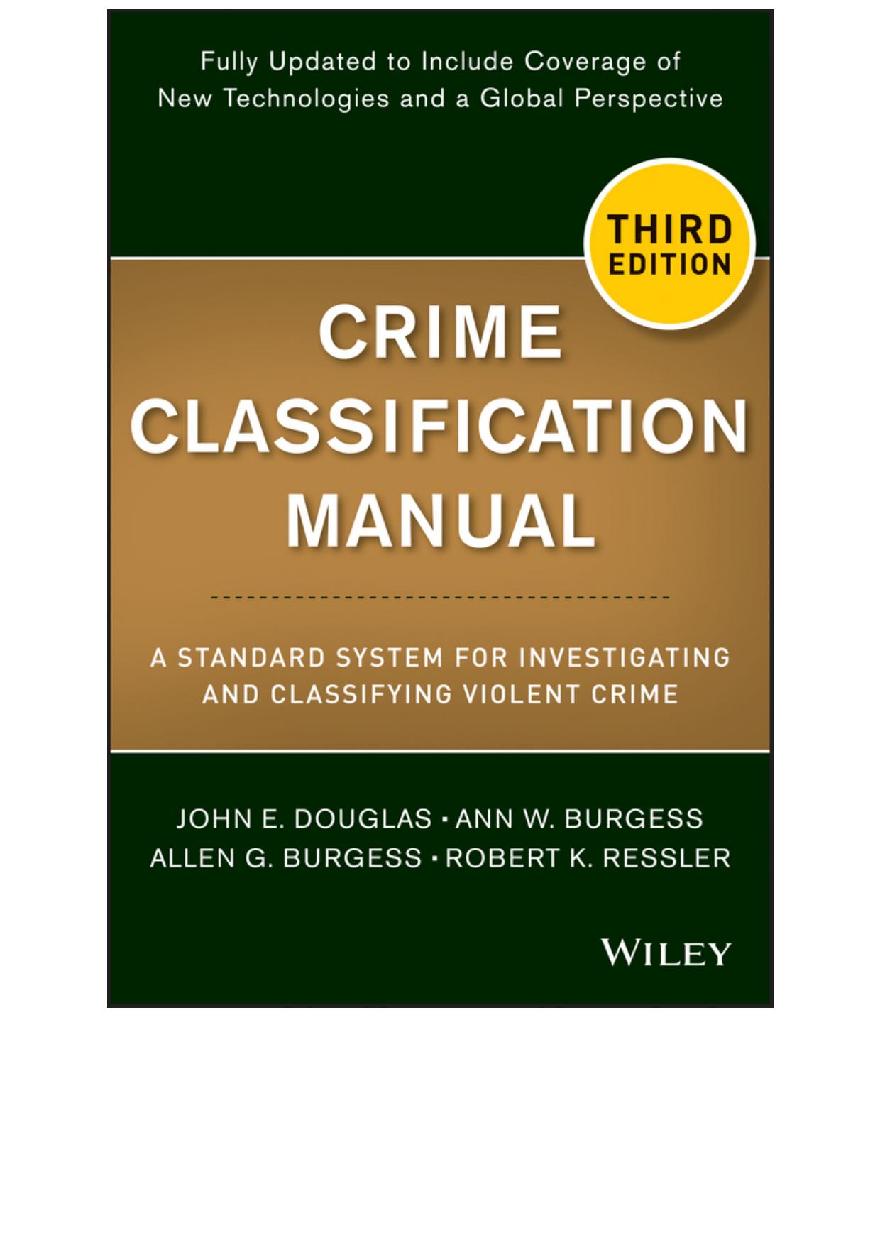 Douglas, John - Crime Classification Manual