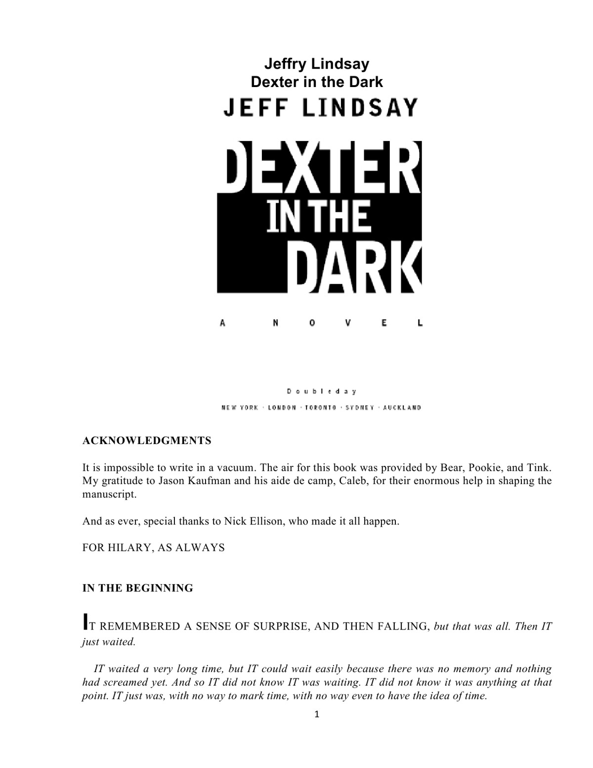 Lindsay, Jeff - Dexter 03