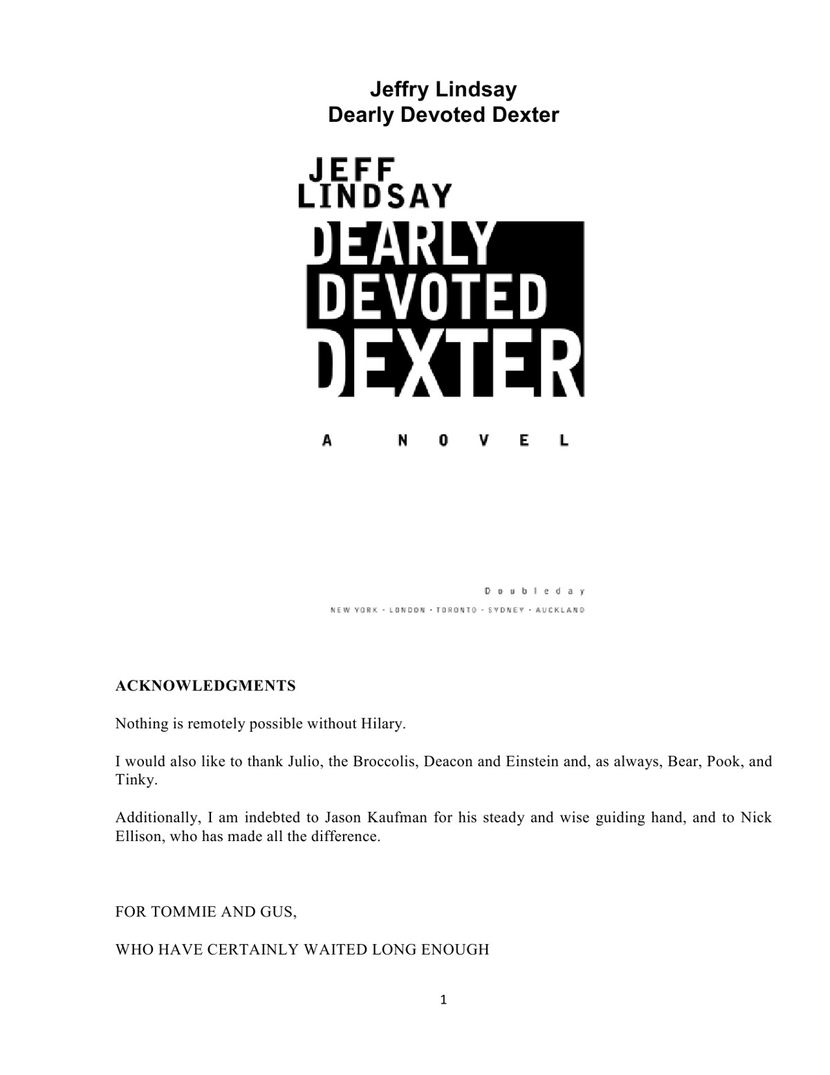 Lindsay, Jeff - Dexter 02