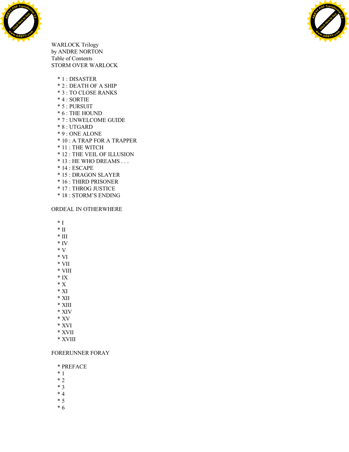 Norton, Andre - Warlock Trilogy