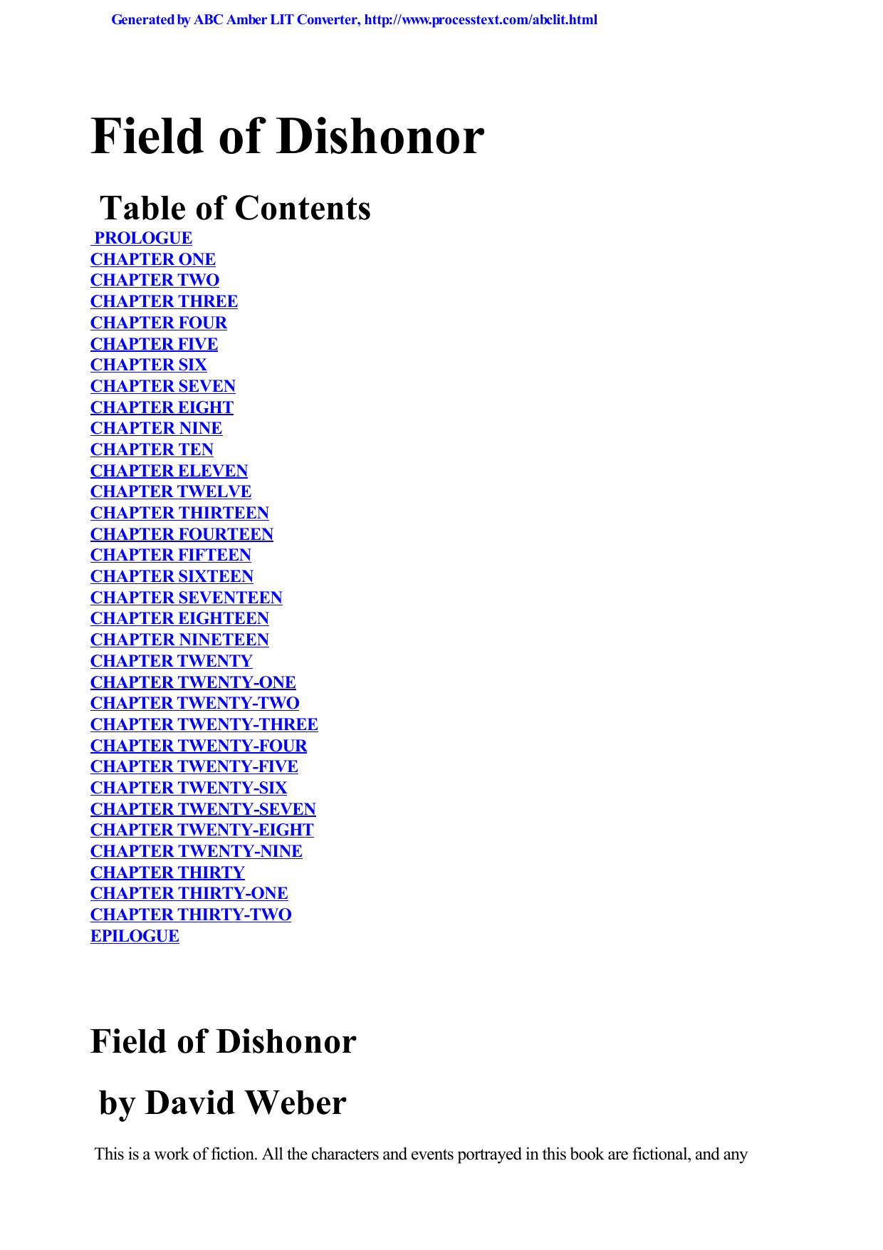 David Weber - [Honor Harrington 04] - Field Of Dishonor