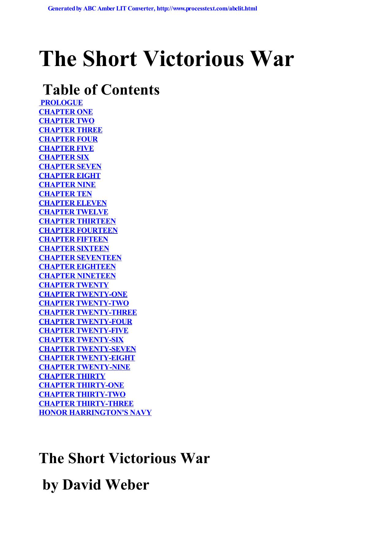 David Weber - [Honor Harrington 03] - The Short Victorious War