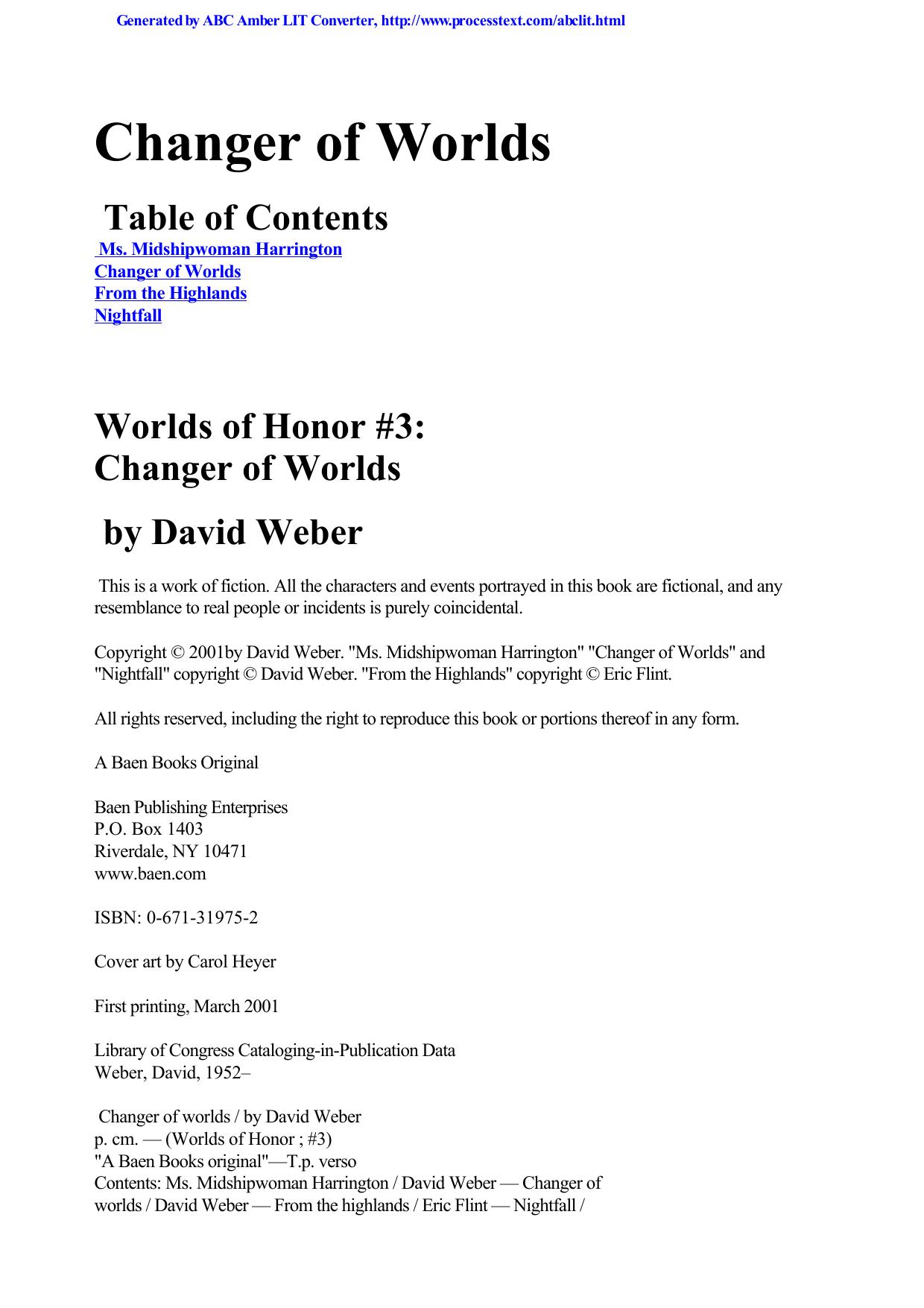 David Weber - [Worlds of Honor 03] - Changer Of Worlds