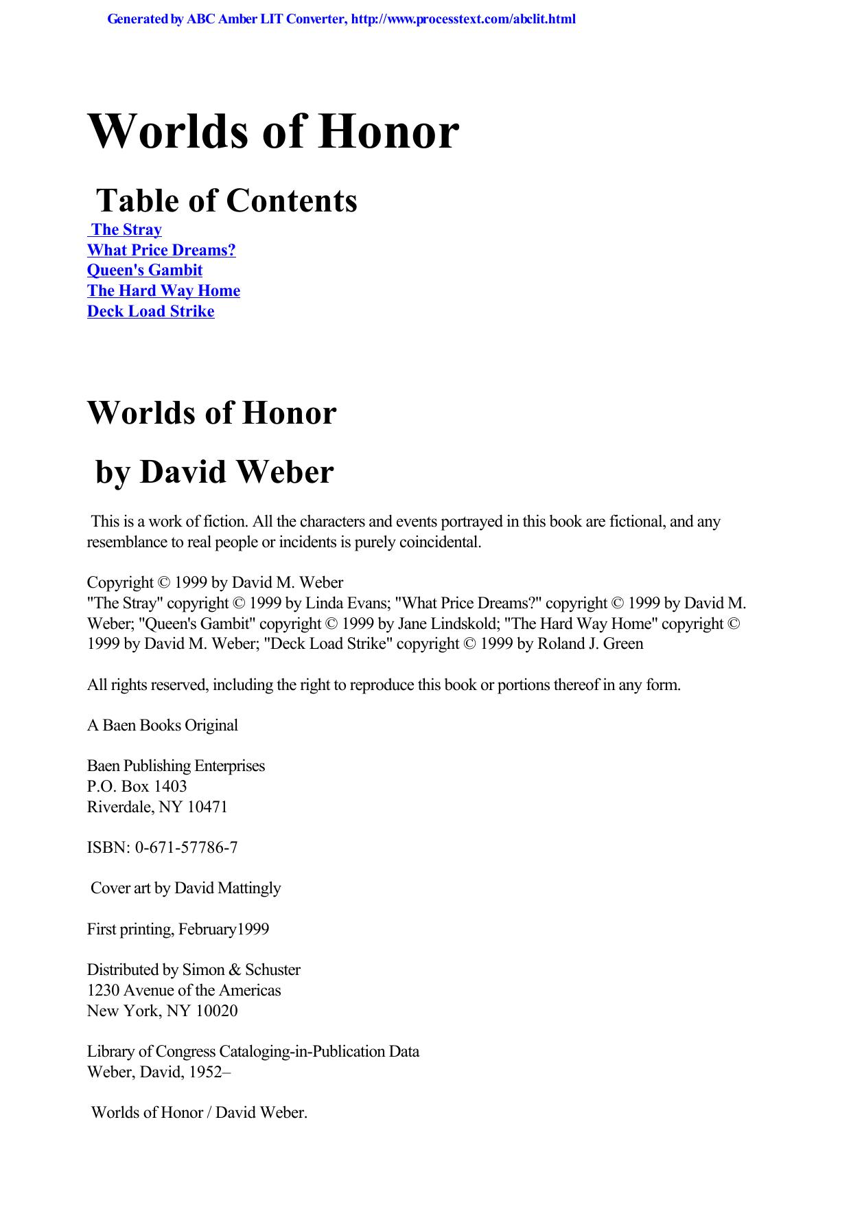 David Weber - [Worlds of Honor 02] - Worlds Of Honor