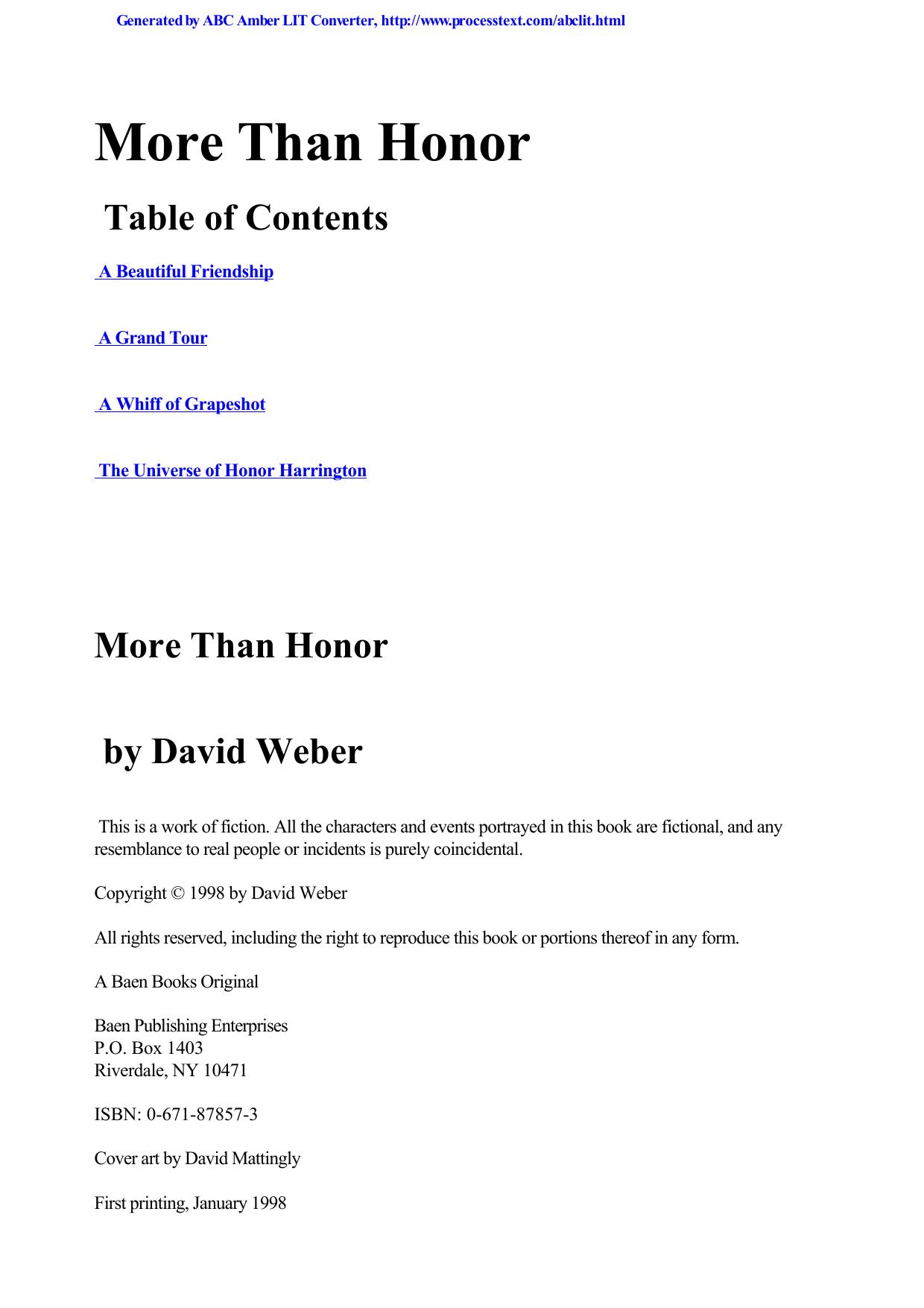 David Weber - [Worlds of Honor 01] - More Than Honor