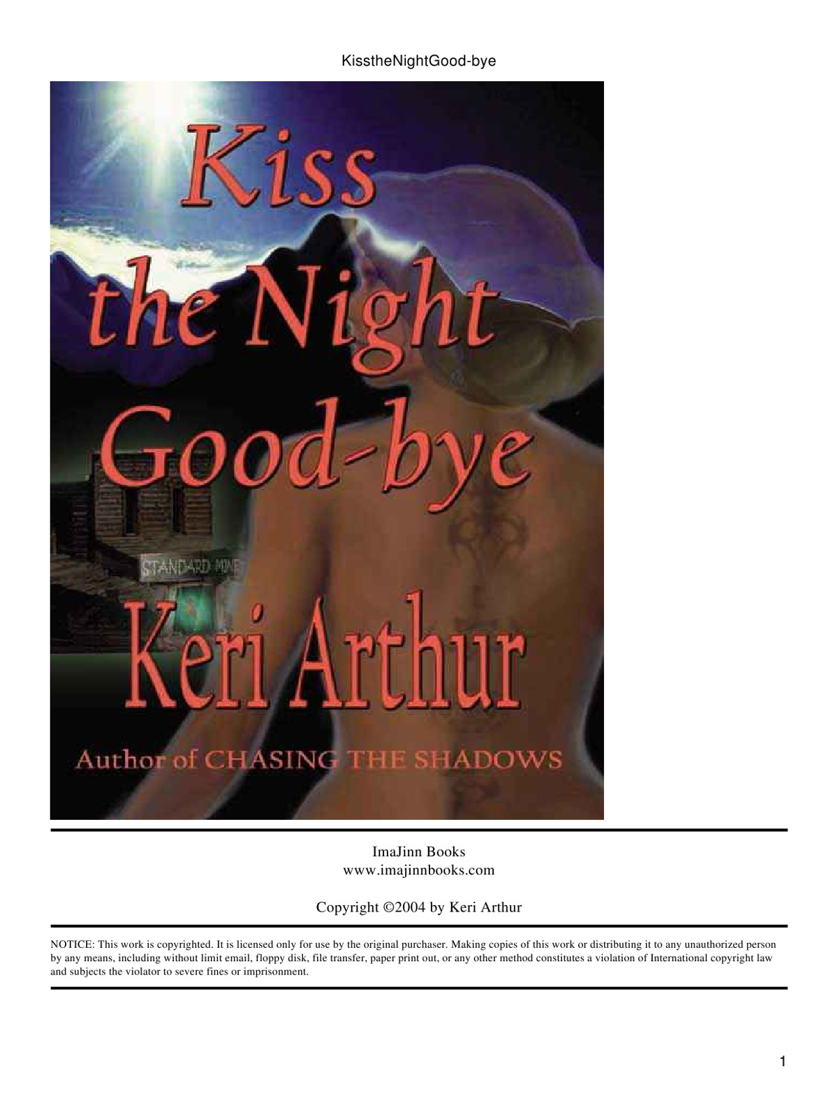 Arthur, Keri - Nikki and Michael 04 - Kiss the Night Good-bye