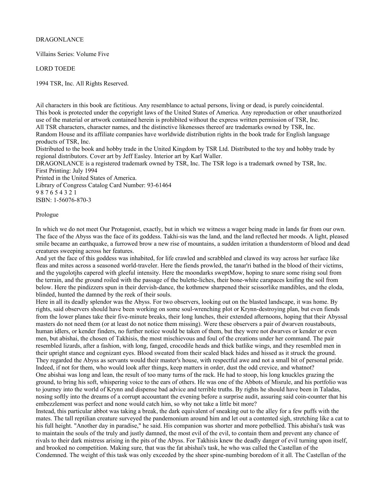 Williams, Michael - Dragonlance Villians 05 - Lord Toede