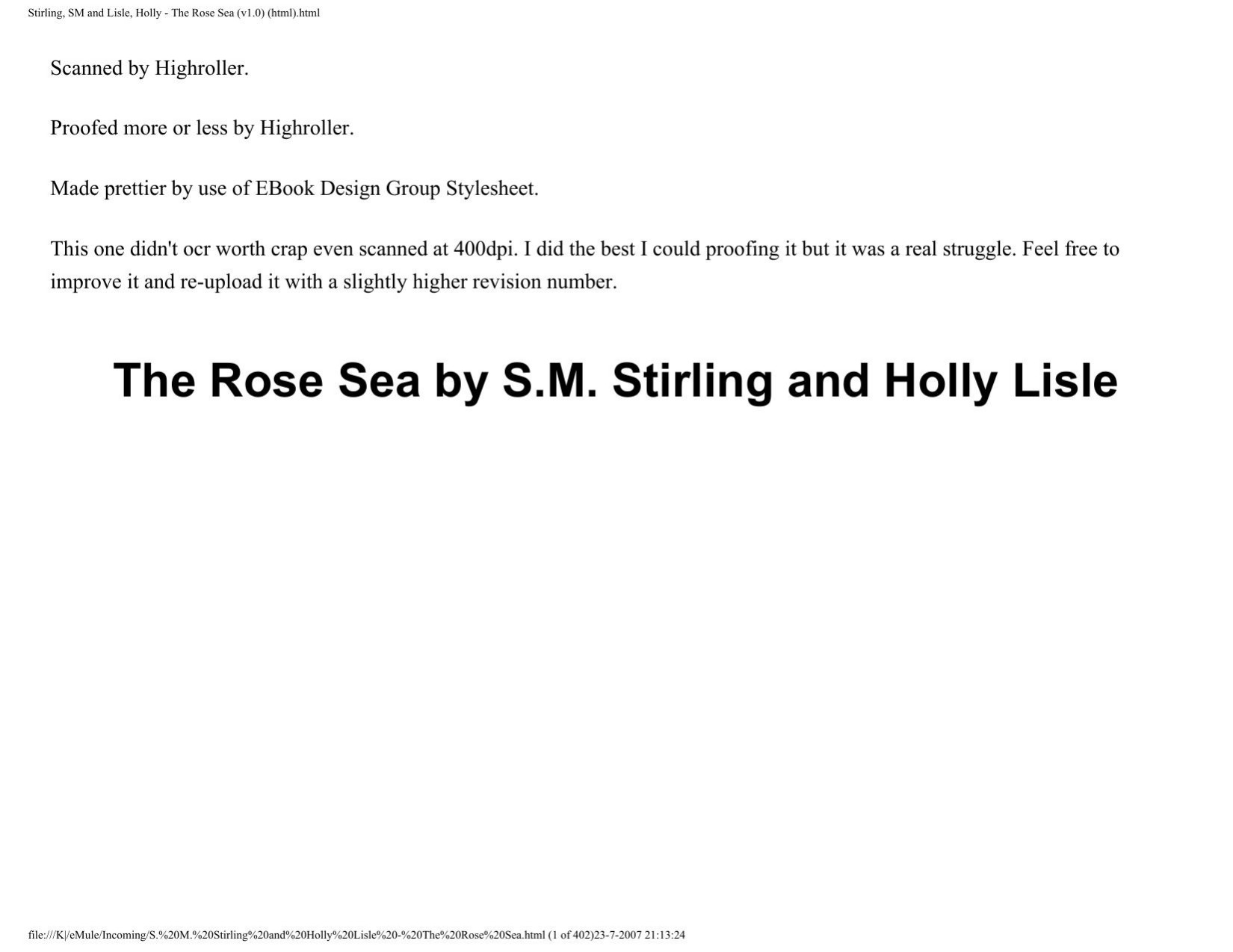 S. M. Stirling - The Rose Sea