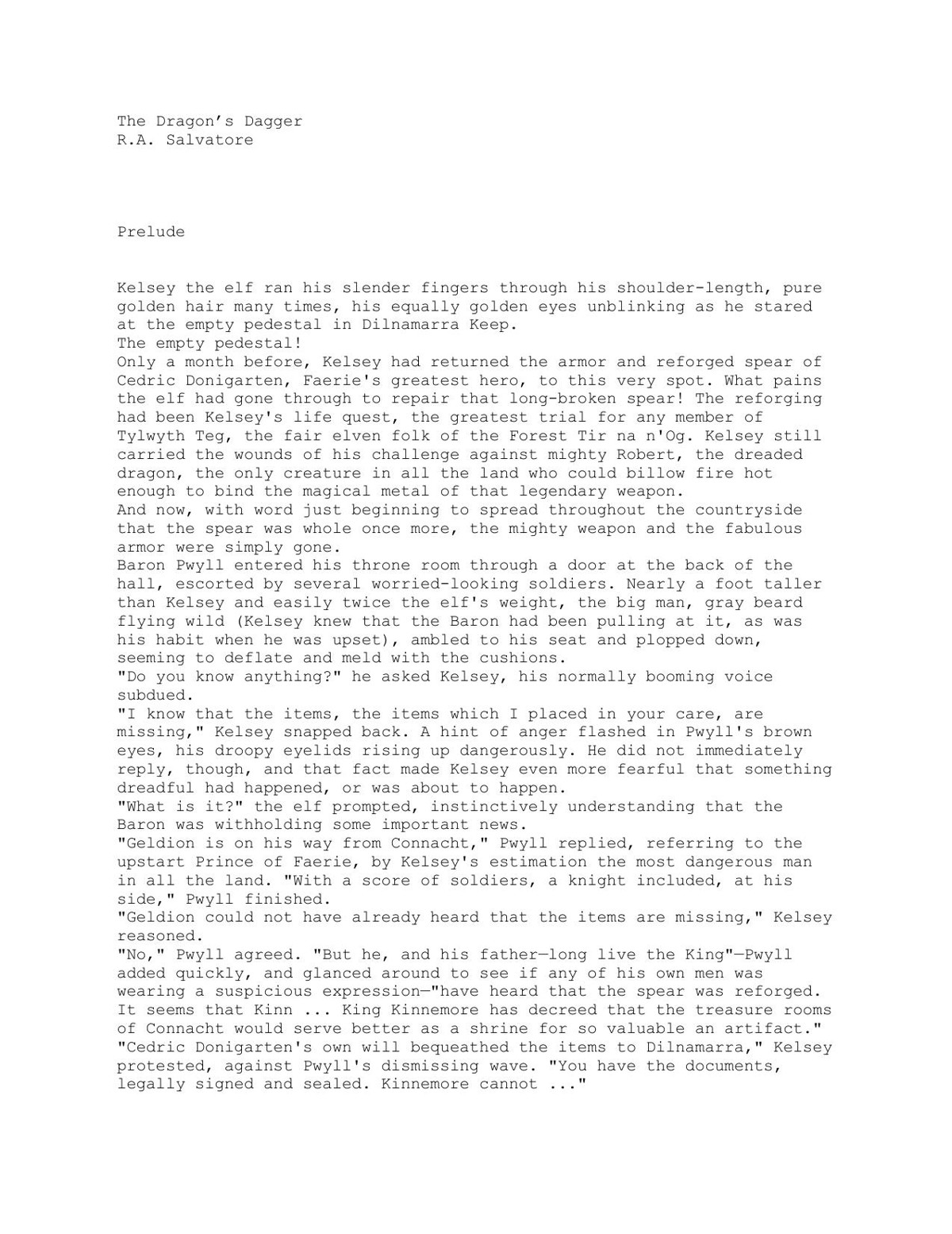 Salvatore, R.A - Spearwielder's Tale - 02 - The Dragon's Dagger