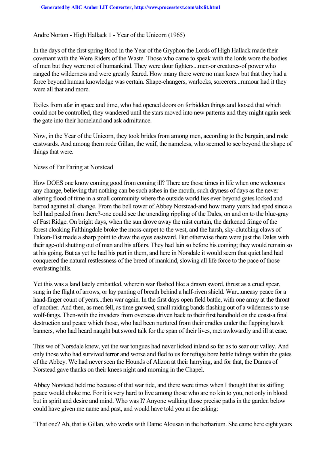 Norton, Andre - Witch World - High Halleck Cycle 01