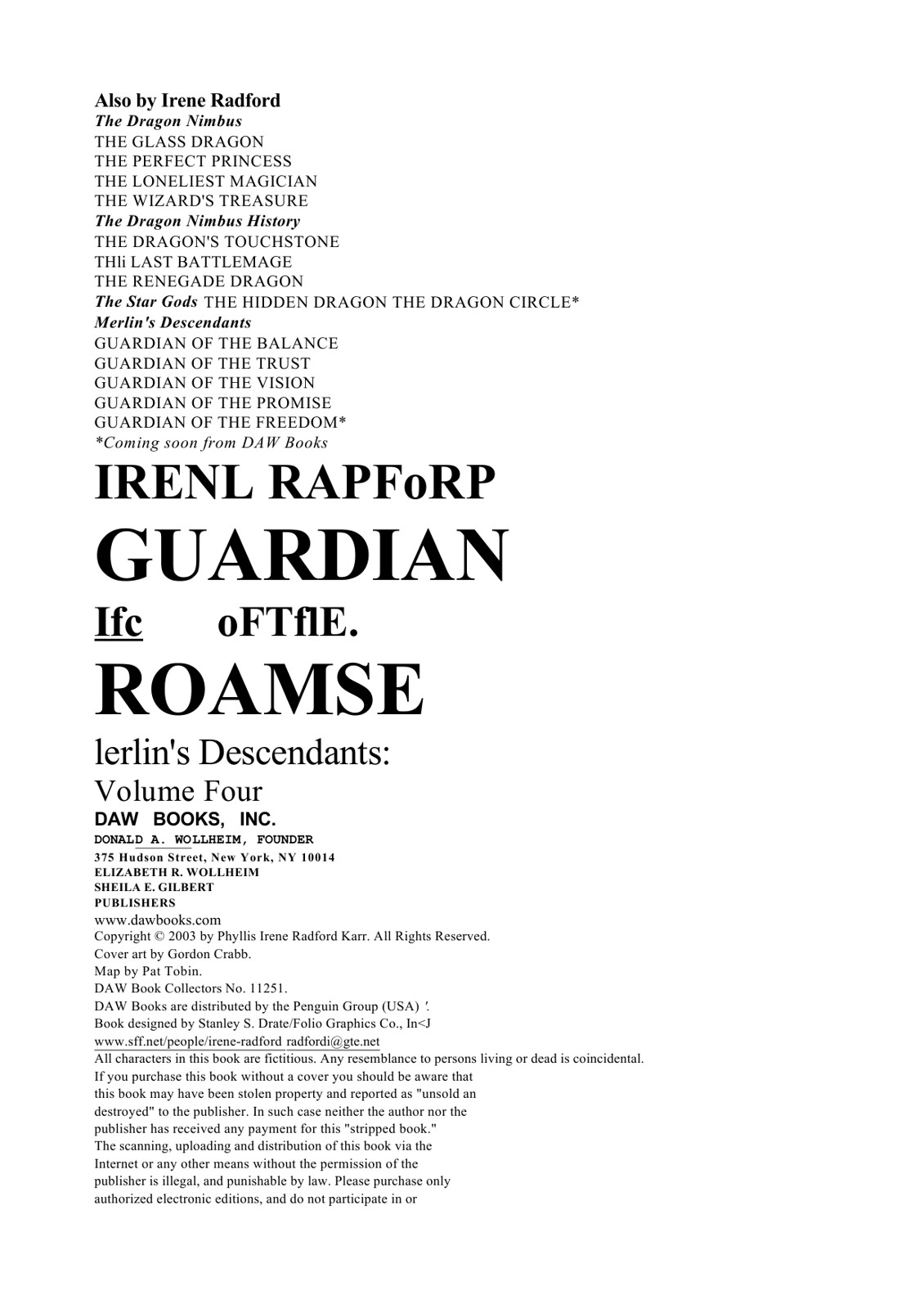 Radford, Irene - Merlin's Decendants 04 - Guardian of the Promise