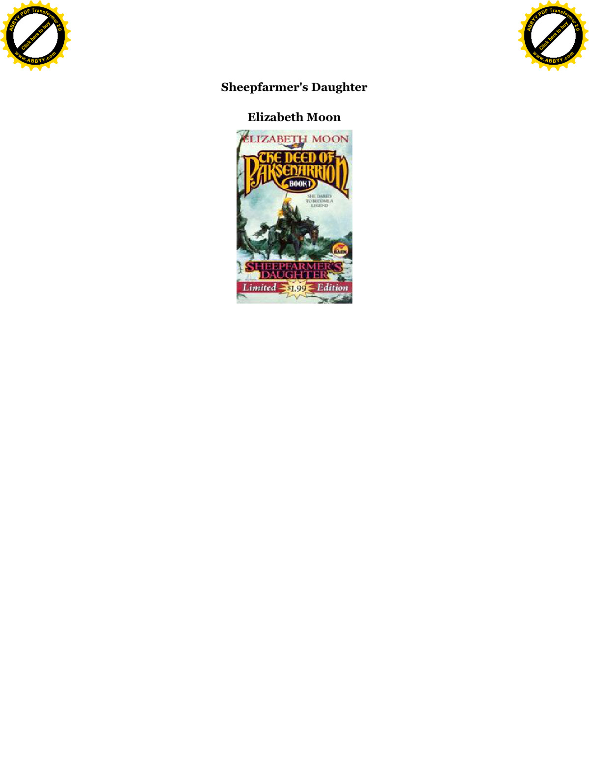 Moon, Elizabeth - Paksenarrion 01