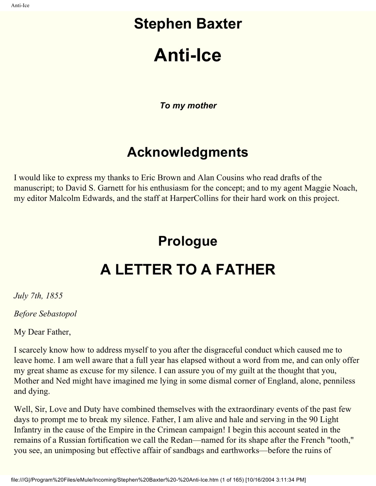 Baxter, Stephen - Anti-Ice