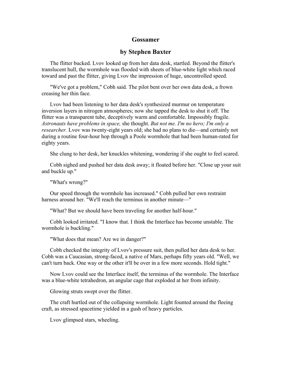 Baxter, Stephen - Gossamer