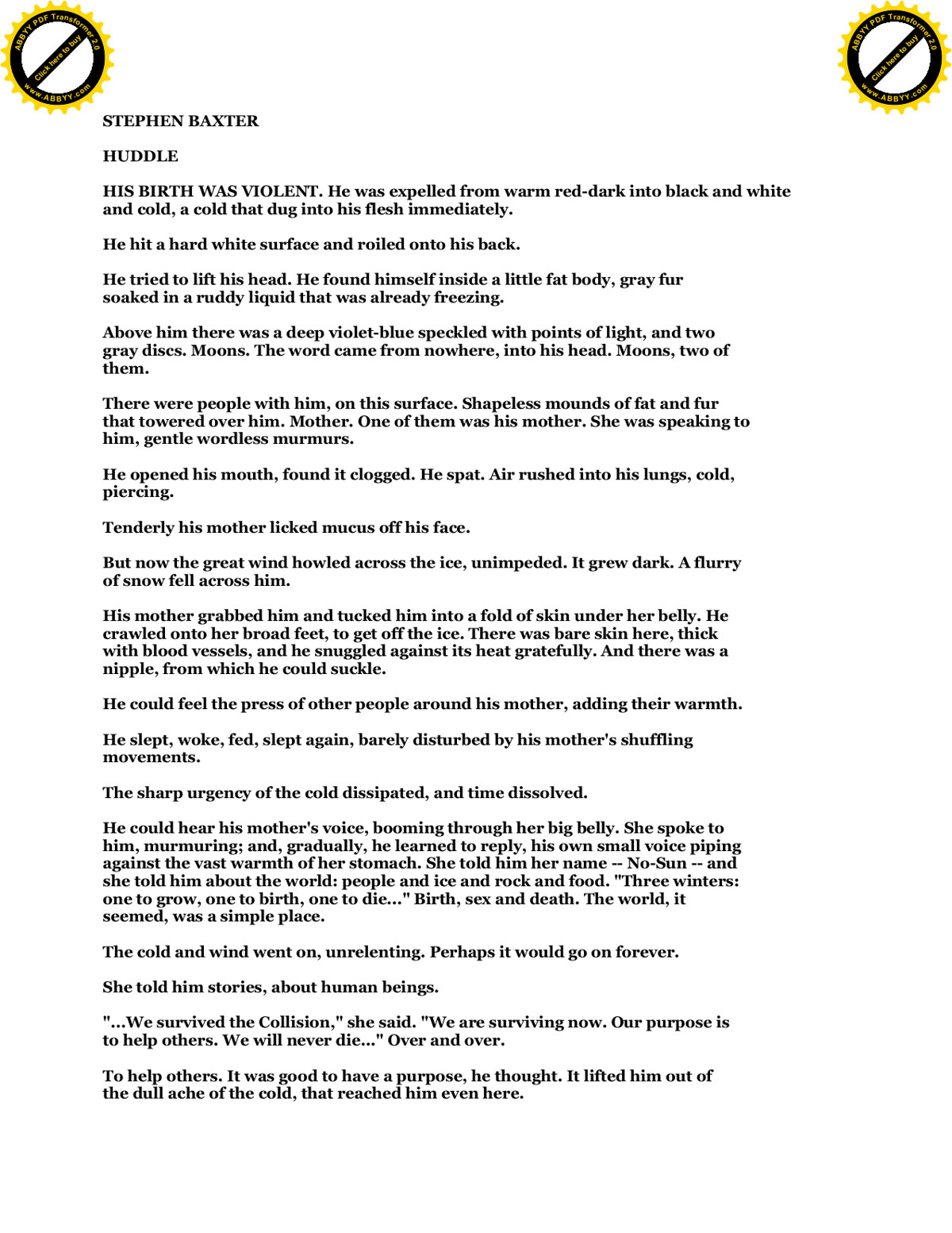 Baxter, Stephen - Huddle