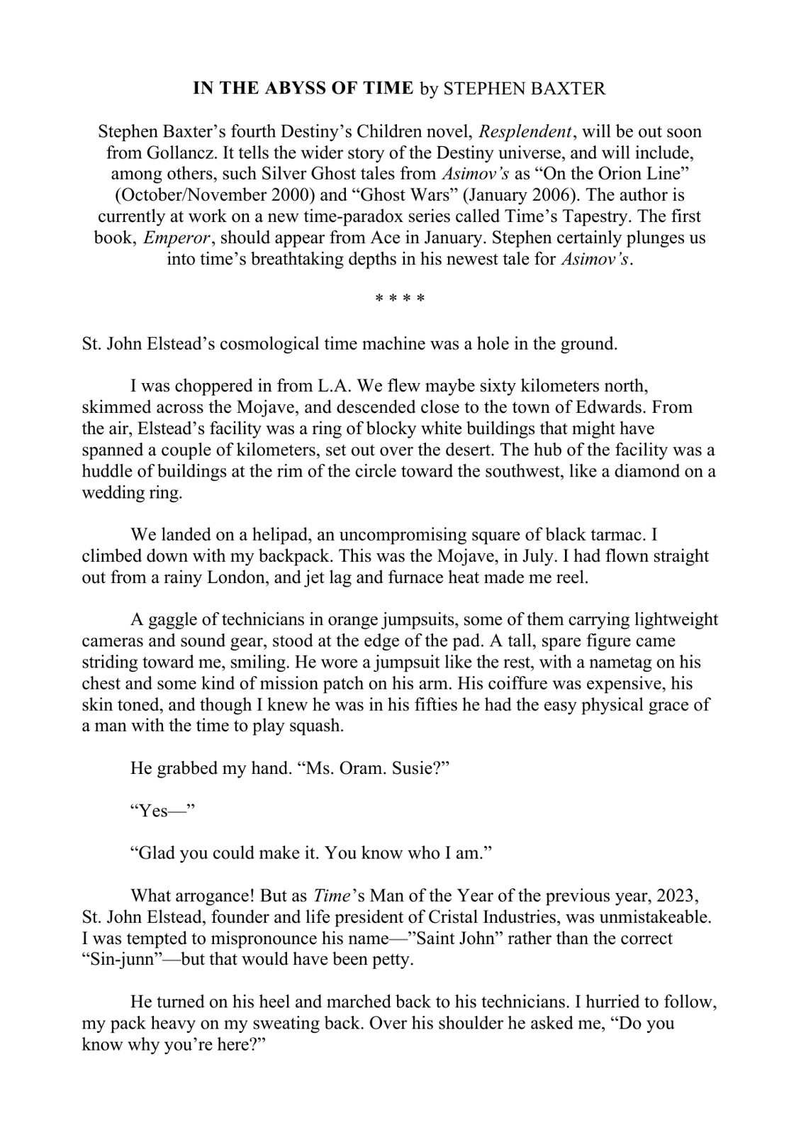 Baxter, Stephen - In the Abyss of Time