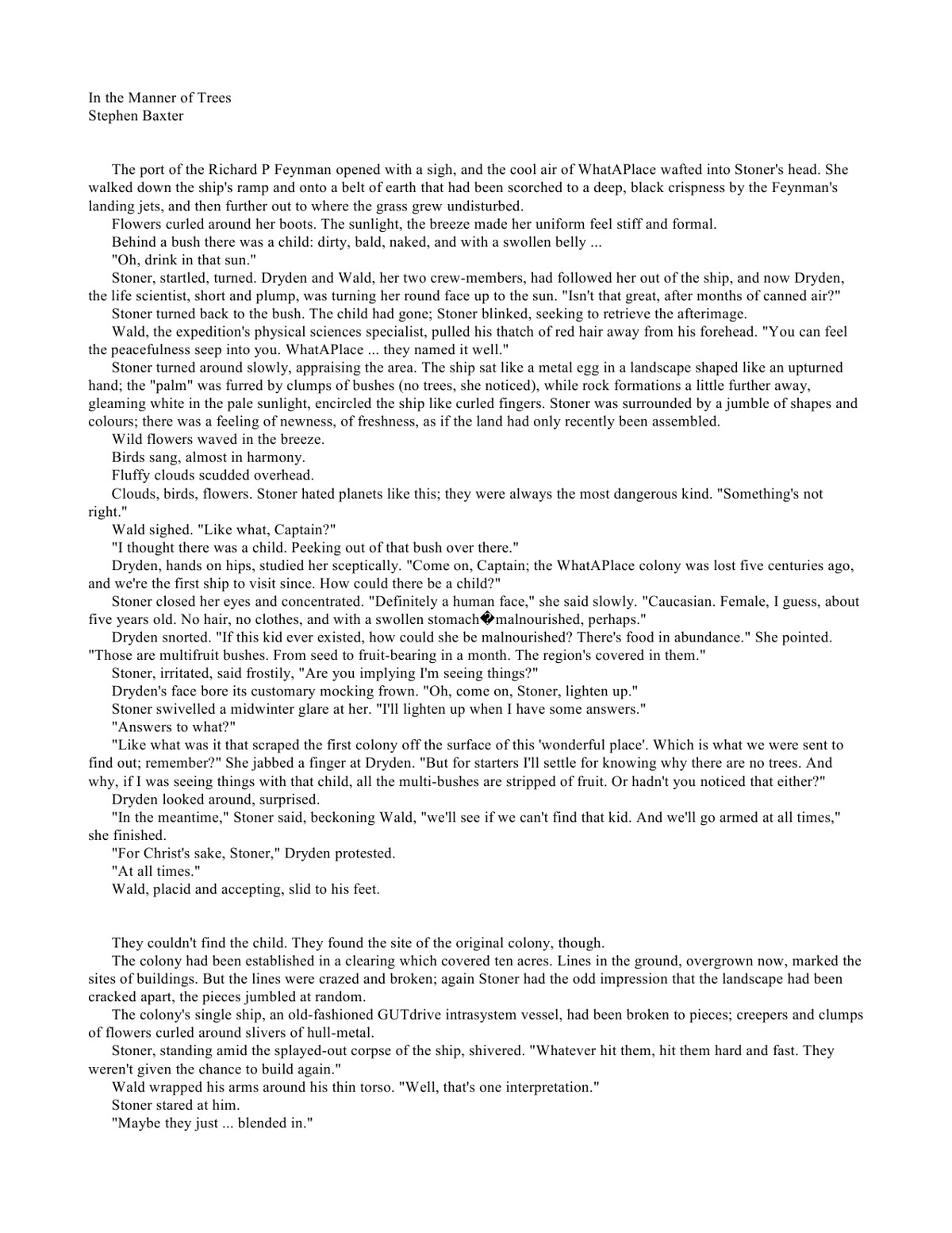 Baxter, Stephen - In the Manner of Trees