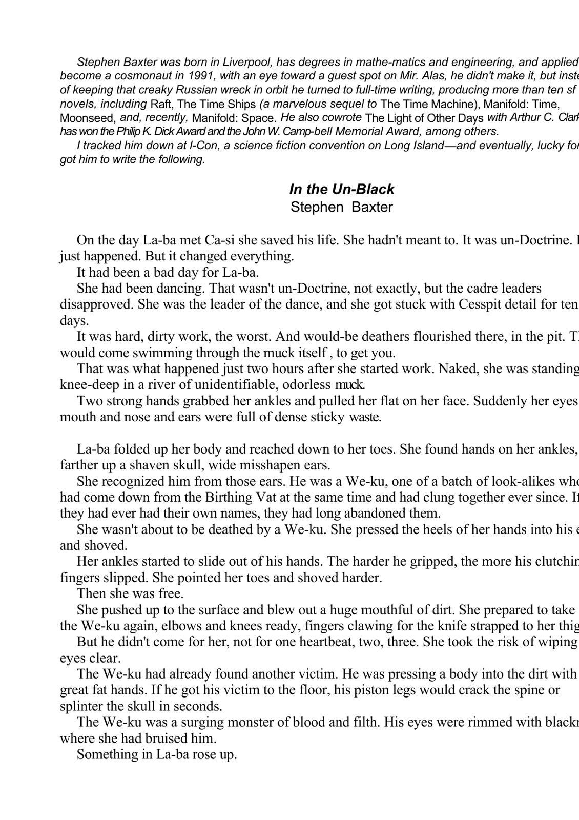 Baxter, Stephen - In The Un-Black