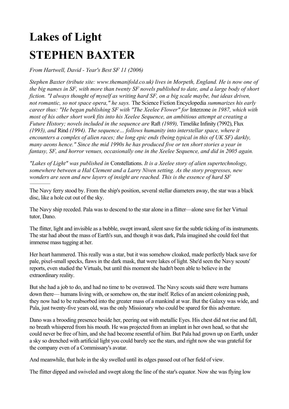 Baxter, Stephen - Lakes of Light