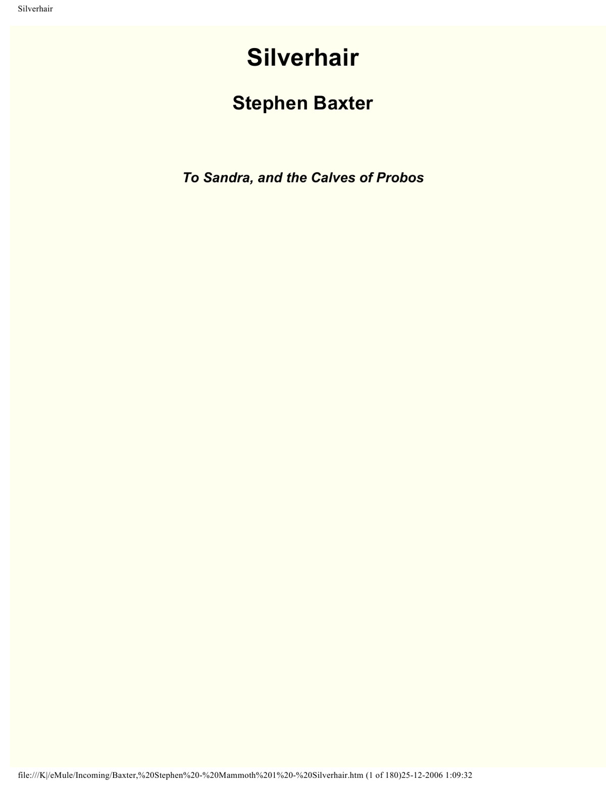 Baxter, Stephen - Mammoth 01