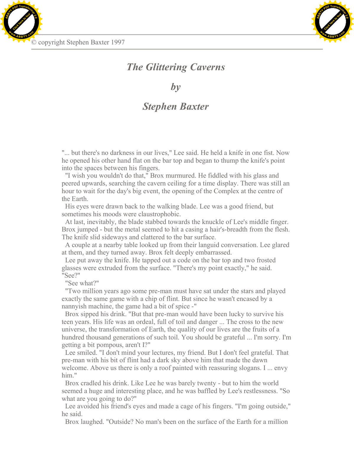 Baxter, Stephen - The Glittering Caverns